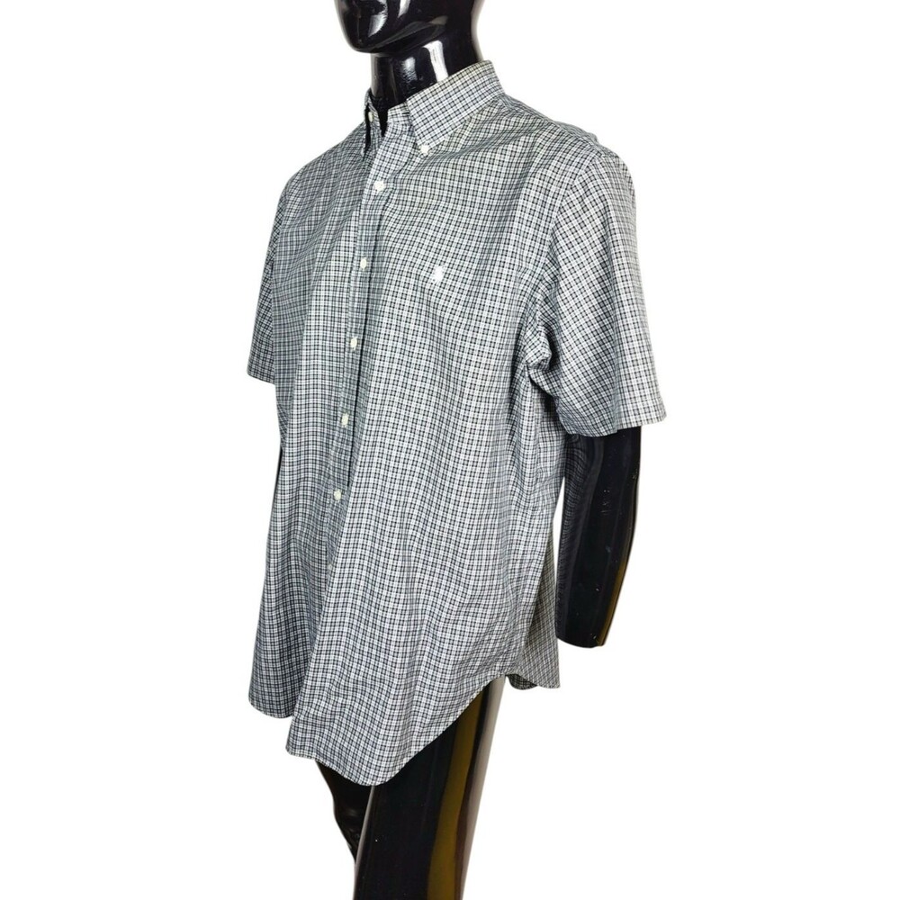 Ralph Lauren Classic Fit Black White Plaid Button-Down Men's Shirt Size XL